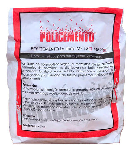 Policemento Fibra Para Hormigón Y Revestimientos - 600g. - 1 X M3 0