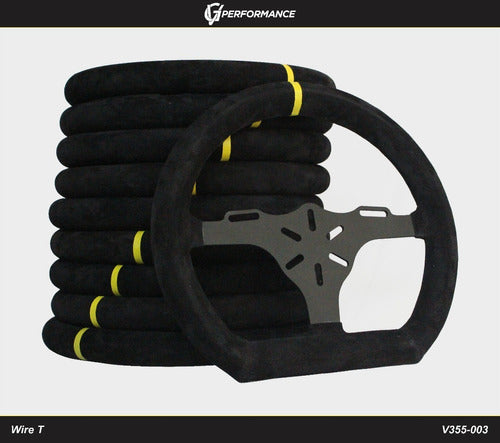 GV Performance Competition Steering Wheel Wire-t 355 Flat Suede 1