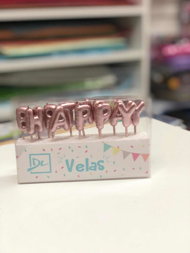 Velas De Cumpleaños Letras Happy Birthday 1