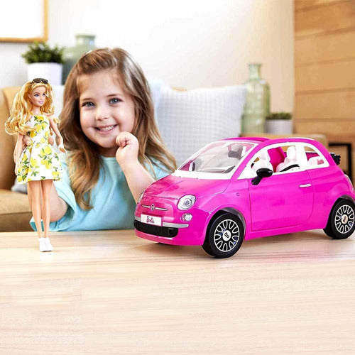 Veículo E Boneca - Barbie - Fiat 500 - Carro Conversível Da 3