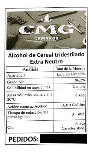 Alcohol Cereal Tridestilado Extra Neutro - 5 Liters Price 2