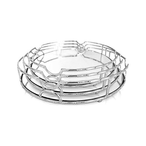 Salento Deco Circular Mirror Tray - Medium Metal Centerpiece 1