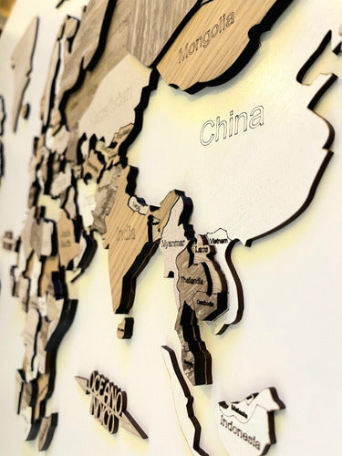 Unique 3D Wooden World Map 2.1m x 1.2m 13