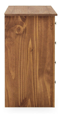 LG Amoblamientos Cómoda Cajonera Alta 4 Cajones Madera Maciza Rústica 3