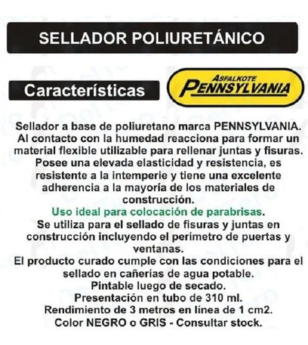 Sellador Poliuretánico Pennsylvania Girs X12 Unidades 1