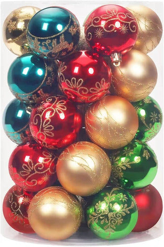 Adornos De Navidad Set De 34 Bolas Para Arbol Tradicionales 0