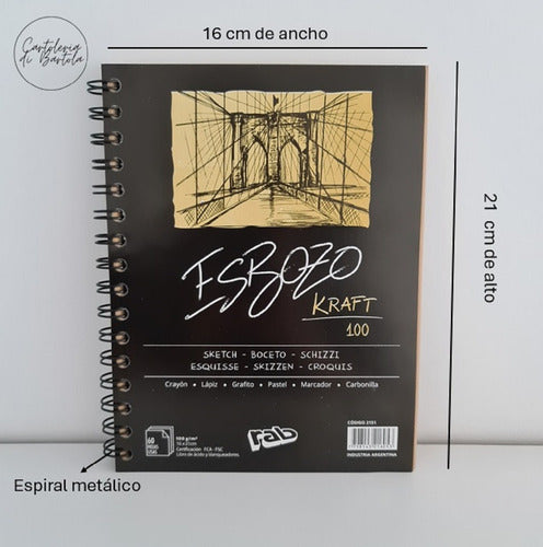 Gráfica RAB Block Dibujo Esbozo A5 Kraft 100 Grs 1