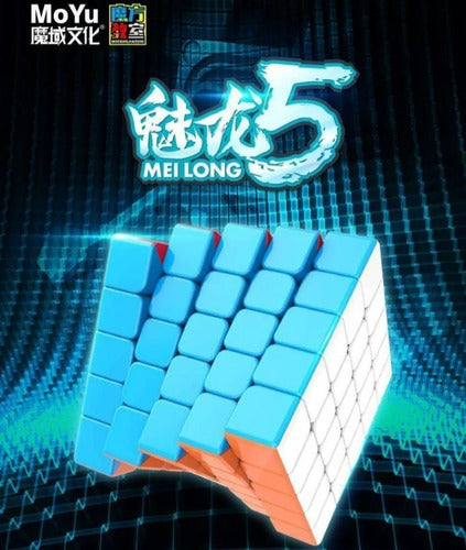 Moyu Meilong 5x5 Rubik Cube + Moyu Original Blue Cube Stand 1