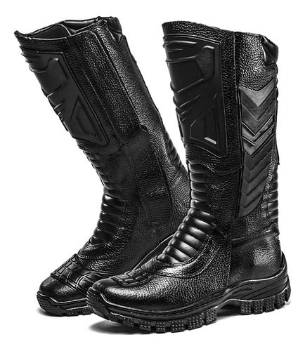 Bota Coturno Fran Boots Militar Com Ziper Moto Cano Longo 1