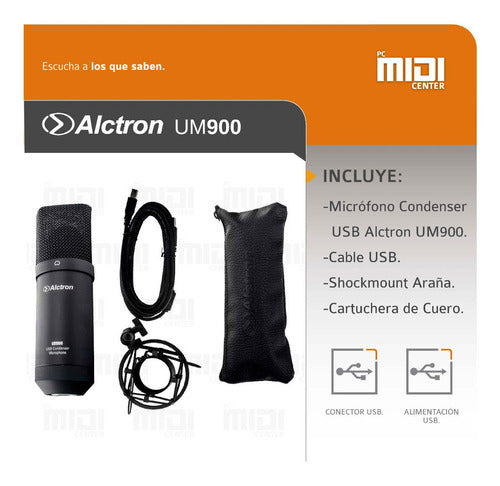 Alctron Professional Condenser USB Cardioid Microphone UM900 2