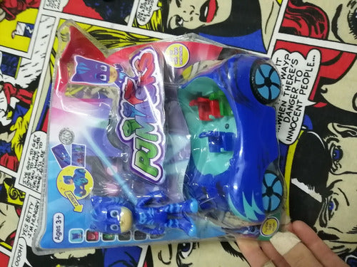 PJ Masks Catboy & Grekko Figure Set + Vehicle!! + Gift 1