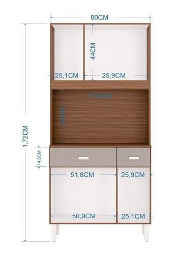 LG Amoblamientos Kitchen Cabinet Kit 6 Doors 2 Drawers 6