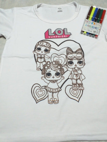 Remera Para Pintar Personalizada Como Quieras + 6 Fibras 2