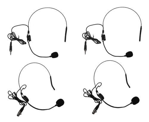 Tododj Pack 4 Microfono Vincha P/Inalambrico Uhf Vhf Xlr O Plug 0