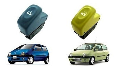 Tecla Levanta Cristal Renault Twingo Azul - Amarilla Nuevas 1