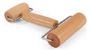 ROLLING PIN Wooden and Metal Dough Roller 18cm Long Double 0