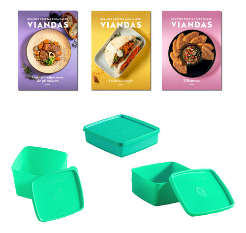 Set of 10 Tupperware Aqua Hermetic Containers + Recipe Book for Meals 2