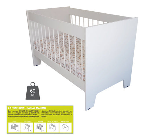 Convertible 5 in 1 Infant Crib Co-sleeper Desk with Removable Rail 3