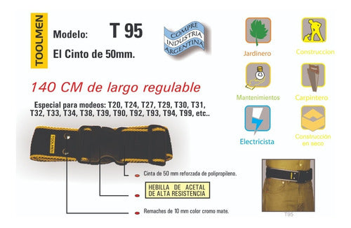 Toolmen Cinturon Porta Herramientas Toolmen T92 Con Cinturón T95 2