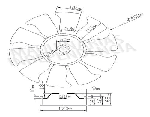 Mitsubishi Paleta Ventilador Autoelevador S4S 1