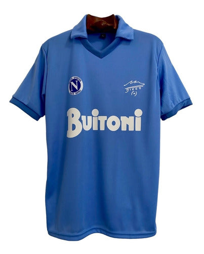 Napoli Buitoni Champion 1985 - 1986 Light Blue Retro T-Shirt 4