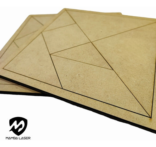 Mamba Laser Tangram 20 X 20cm - 12 Units - MDF 3mm 3