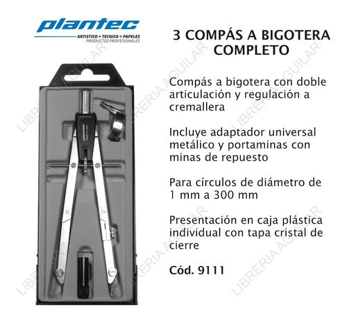 3 Compas Tecnico 9111 Plantec Bigotera Adaptador Doble Artic 1