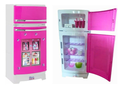 Geladeira Brinquedo Infantil Pink Mágica 0