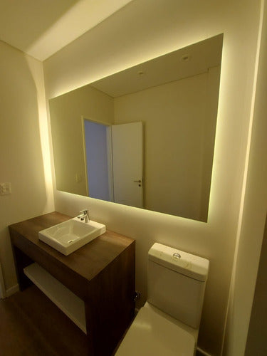 Modern Rectangular Decorative Bathroom Mirror with LED Light 70x90 cm 15