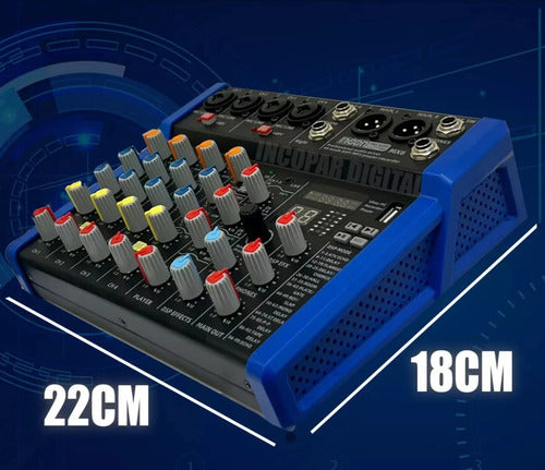 Consola Mixer Mx6 De Seis Canales Con 99 Efectos Moon 3