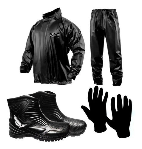 Delta Brasil Rain Gear Set + Hifly Waterproof Boots + Gloves - FAS 6