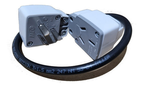 Adaptador De 20A A 10A Largo *1mts* Cable 3x2.50mm 0