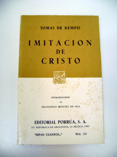 Imitacion De Cristo Tomas De Kempis Editorial Porrua Boedo 0