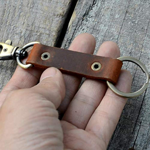 Jjnusa Genuine Leather Keychain Walnut Leather Key 2