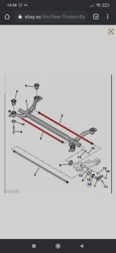 Peugeot Rear Torsion Bar 206/207 Original 0