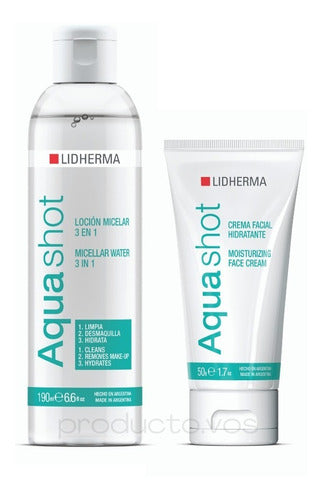 Lidherma Aquashot Facial Cream + Micellar Cleansing Lotion Kit 0