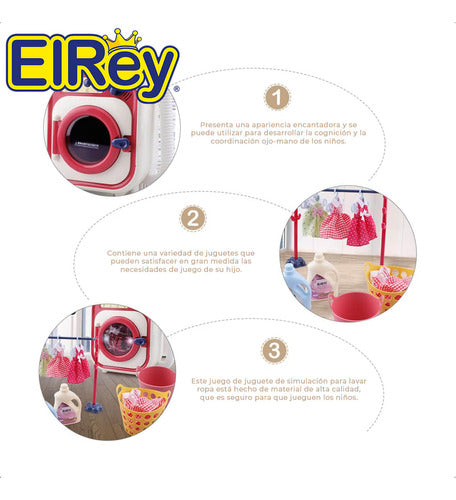 By El Rey Set X17 Ps Mini Washer with Music and Doll Accessories 1