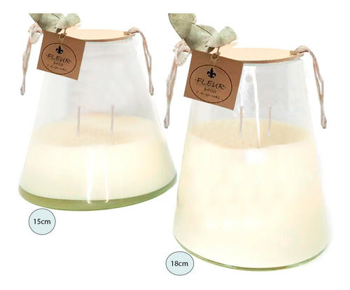 Set Aromatic Soy Wax Conical Candle M L Gift Centerpiece 3