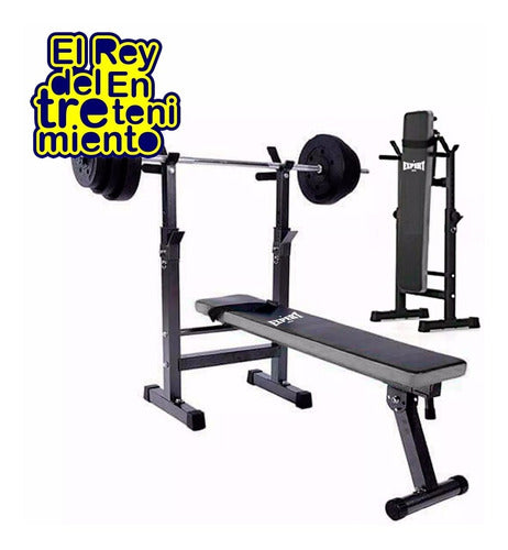 Expert Flat Folding Chest Bank for Weights and Abdominal Bar - El Rey 3