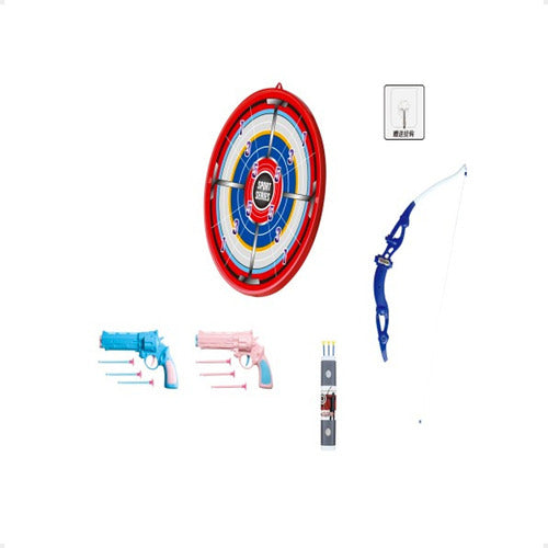 Target Shooting Arch Bow Toy Set with Darts and Pistols 0