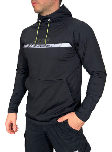 Urban Luxury Buzo Deportivo Hombre Run 24 Frisado Capucha Gym Lycra Ul 0