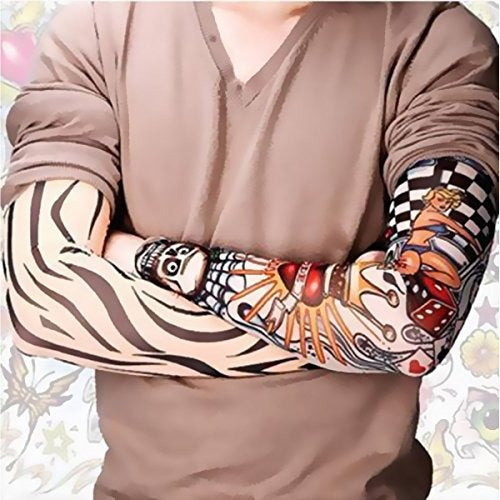 AKStore Temporary Sunscreen Arm Sleeves for Fake Tattoos 5