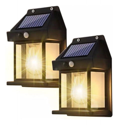 Wall Lamp Lampara De Pared Con Carga Solar, Doble Foco 1