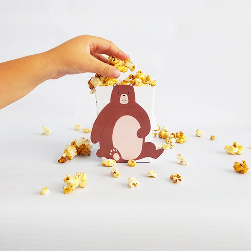 Woodland Bear Snack Popcorn Candy Boxes Pack of 10 0