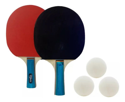 TDM Set of 4 Paddles + 6 Table Tennis Balls Level 2 1