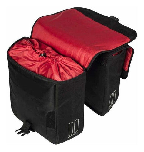 Basil  Mik - Bolsa Doble Para Bicicleta, Color Negro 1