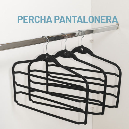 Percha Pantalonera Terciopelo Negra 1