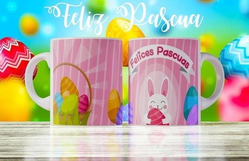 20 Plantillas Sublimacion Conejito De Pascua - Tazas 1