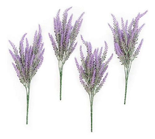 Ling's Moment Lavanda Púrpura Artificial, 4 Arbustos Flor Li 0