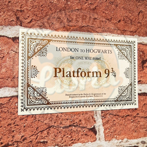 Ticket Plataforma 9¾ boleto A Hogwarts Oficial Harry Potter 1